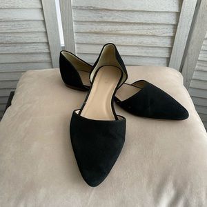 JCrew D’Orsay black suede flats
